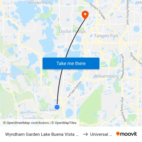 Wyndham Garden Lake Buena Vista Disney Springs® Resort Area Orlando to Universal Studios Store map