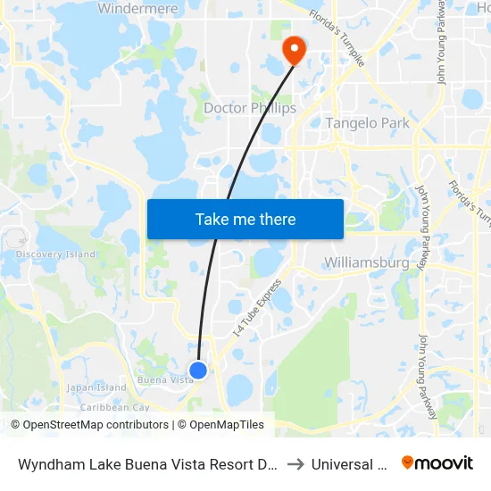 Wyndham Lake Buena Vista Resort Disney Springs® Resort Area Orlando to Universal Studios Store map