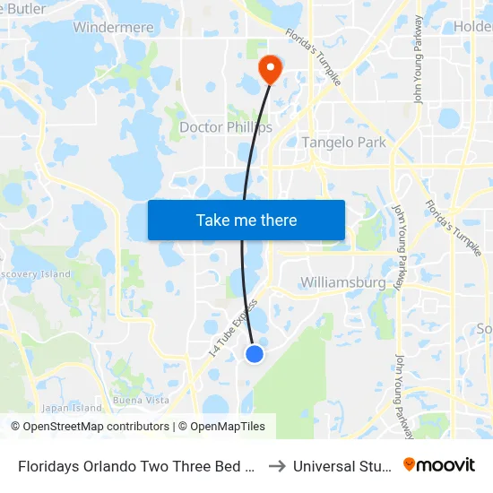 Floridays Orlando Two Three Bed Rooms Condo Resort to Universal Studios Store map