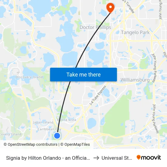 Signia by Hilton Orlando - an Official Walt Disney World Hotel to Universal Studios Store map