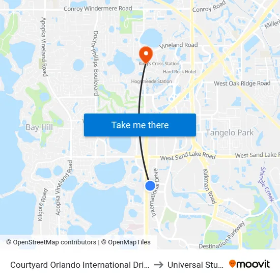Courtyard Orlando International Drive/Convention Center to Universal Studios Store map