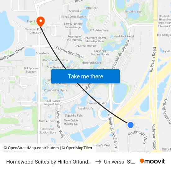 Homewood Suites by Hilton Orlando-Nearest to Univ Studios to Universal Studios Store map