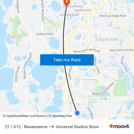 27 / G12 - Renaissance to Universal Studios Store map