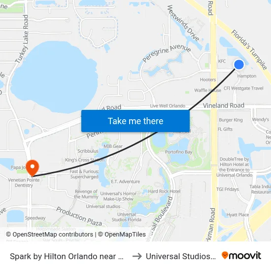 Spark by Hilton Orlando near Universal to Universal Studios Store map