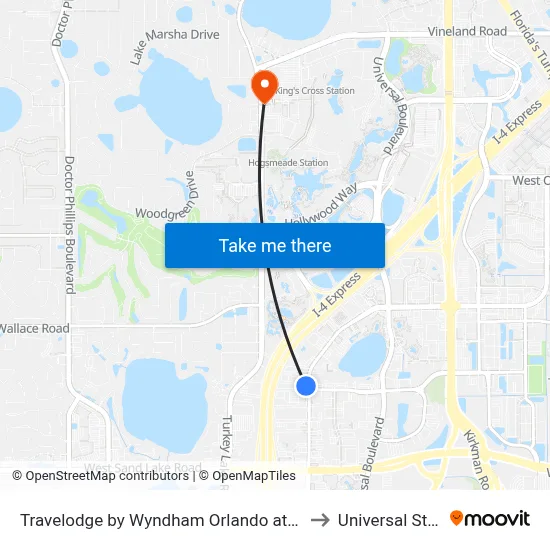 Travelodge by Wyndham Orlando at Heart of International Drive to Universal Studios Store map