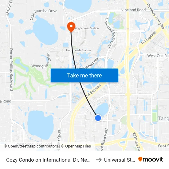 Cozy Condo on International Dr. Near Universal Studios, Orlando to Universal Studios Store map