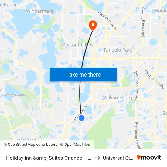 Holiday Inn &amp; Suites Orlando - I-Drive - Theme Parks by IHG to Universal Studios Store map
