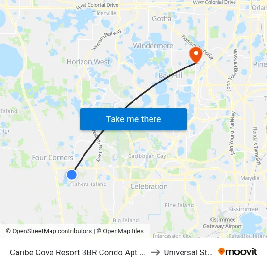 Caribe Cove Resort 3BR Condo Apt Disney Orlando, Kissimmee to Universal Studios Store map