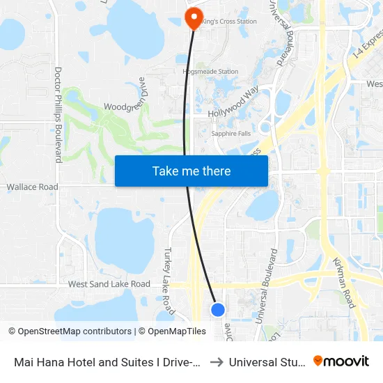 Mai Hana Hotel and Suites I Drive-Theme Parks, Orlando to Universal Studios Store map