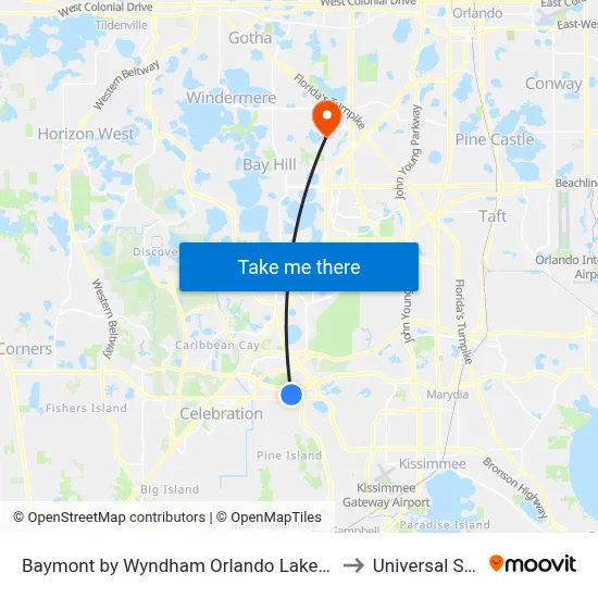 Baymont by Wyndham Orlando Lake Buena Vista South, Kissimmee to Universal Studios Store map