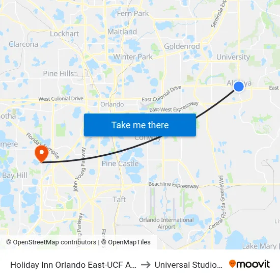 Holiday Inn Orlando East-UCF Area by IHG to Universal Studios Store map