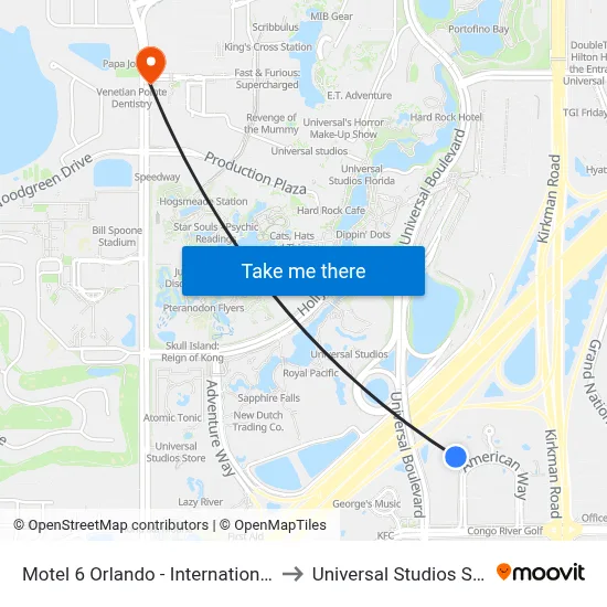 Motel 6 Orlando - International Dr to Universal Studios Store map