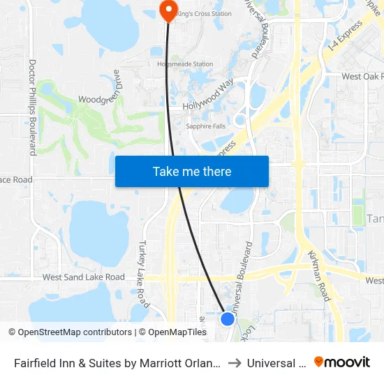 Fairfield Inn & Suites by Marriott Orlando International Drive/Convention Center to Universal Studios Store map