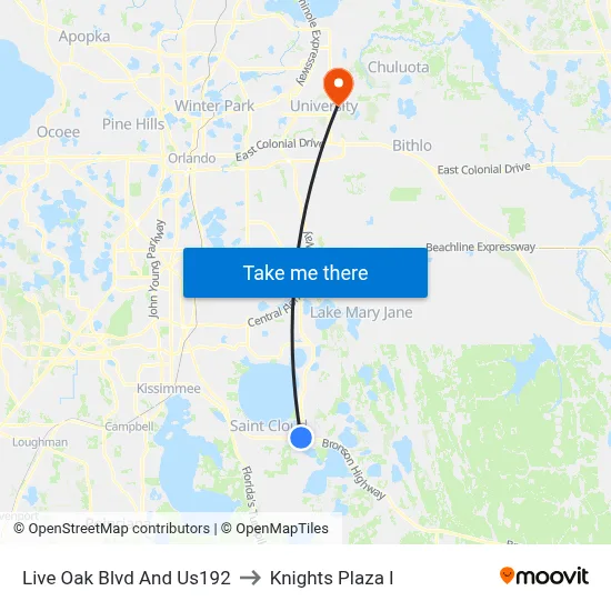 Live Oak Blvd And Us192 to Knights Plaza I map