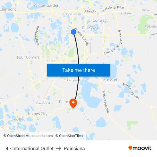 4 - International Outlet to Poinciana map