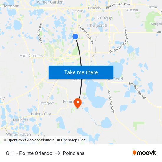G11 - Pointe Orlando to Poinciana map