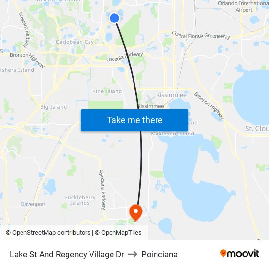 Lake St And Regency Village Dr to Poinciana map