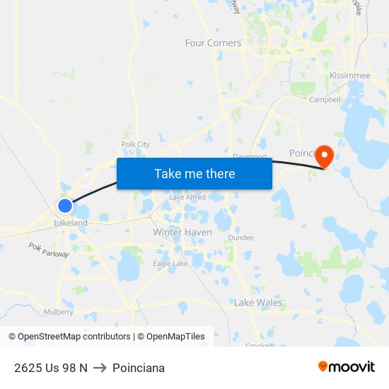 2625 Us 98 N to Poinciana map