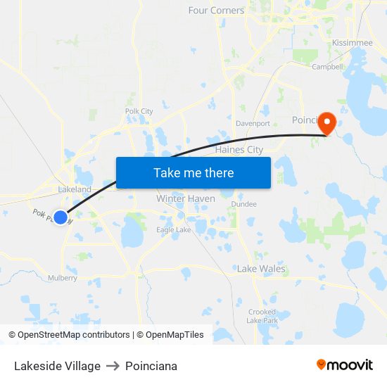 Lakeside Village to Poinciana map