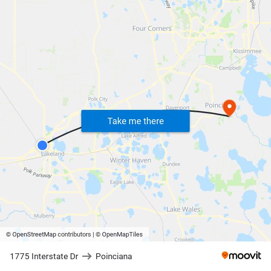 1775 Interstate Dr to Poinciana map