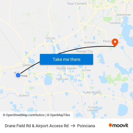 Drane Field Rd & Airport Access Rd to Poinciana map