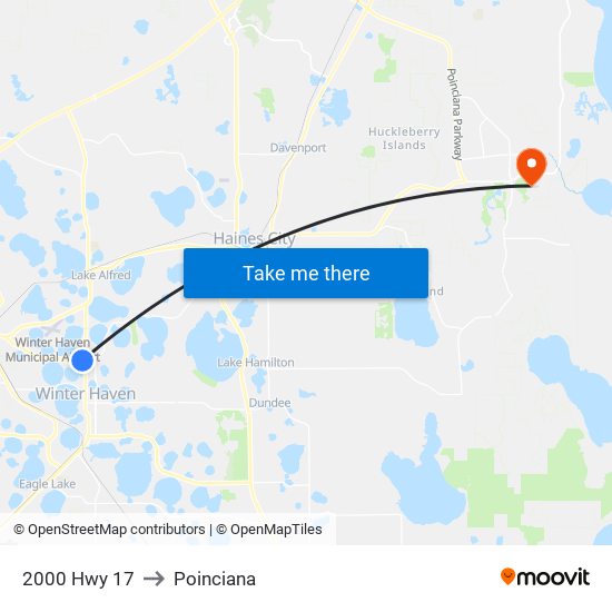 2000 Hwy 17 to Poinciana map