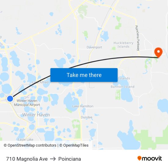 710 Magnolia Ave to Poinciana map