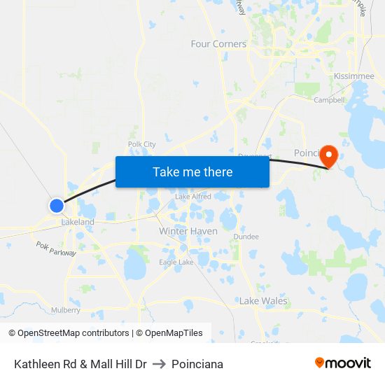 Kathleen Rd & Mall Hill Dr to Poinciana map