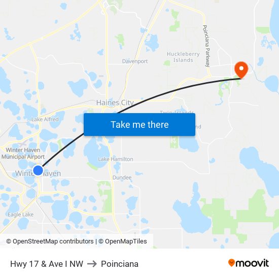 Hwy 17 & Ave I NW to Poinciana map