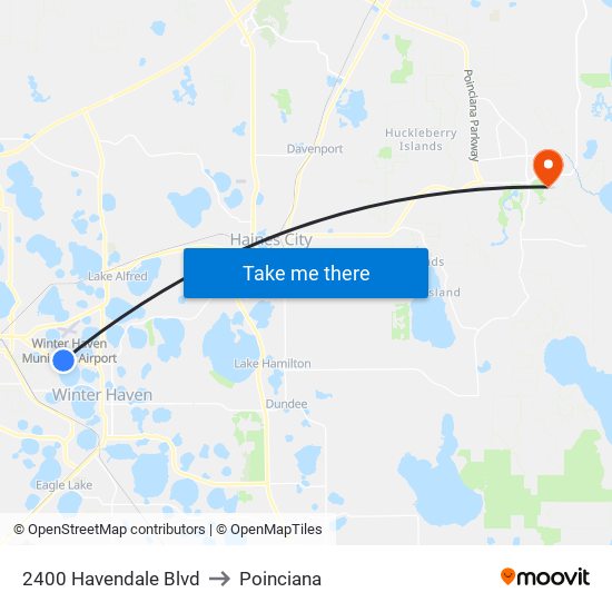 2400 Havendale Blvd to Poinciana map