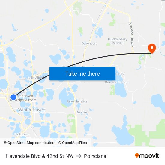 Havendale Blvd & 42nd St NW to Poinciana map