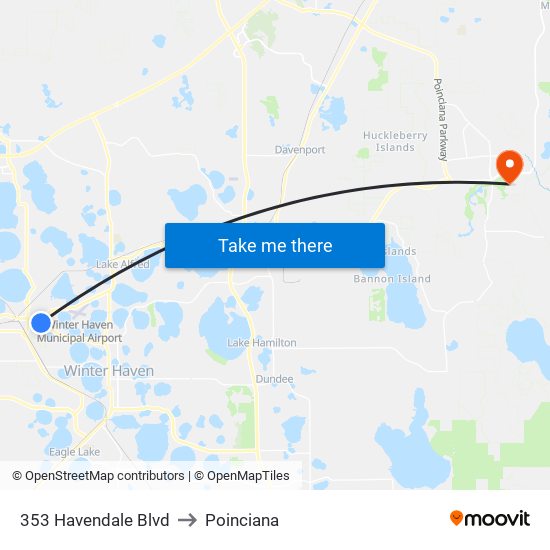 353 Havendale Blvd to Poinciana map