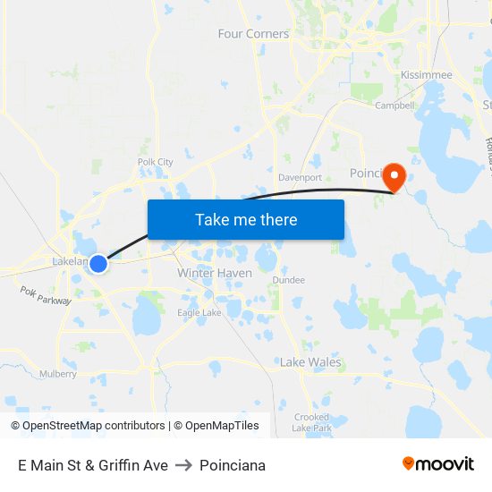 E Main St & Griffin Ave to Poinciana map