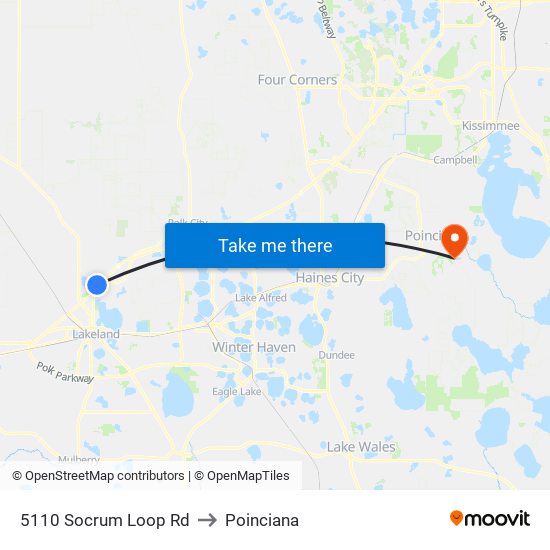 5110 Socrum Loop Rd to Poinciana map