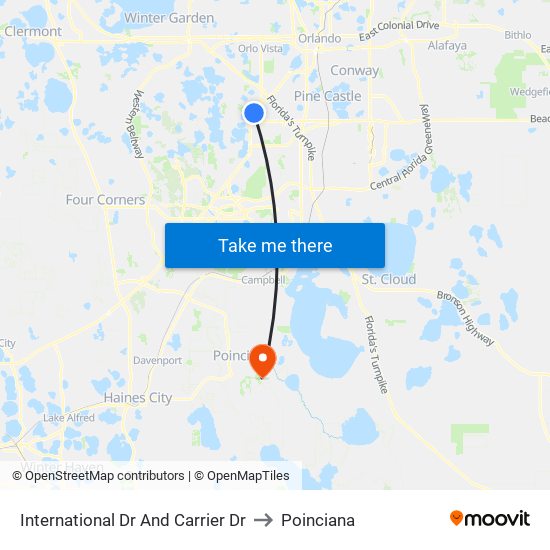 International Dr And Carrier Dr to Poinciana map