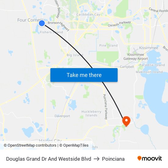 Douglas Grand Dr And Westside Blvd to Poinciana map