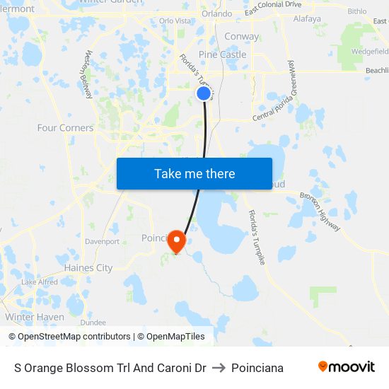 S Orange Blossom Trl And Caroni Dr to Poinciana map