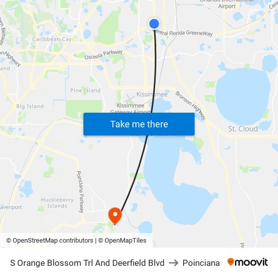 S Orange Blossom Trl And Deerfield Blvd to Poinciana map