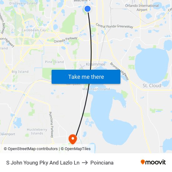 S John Young Pky And Lazlo Ln to Poinciana map