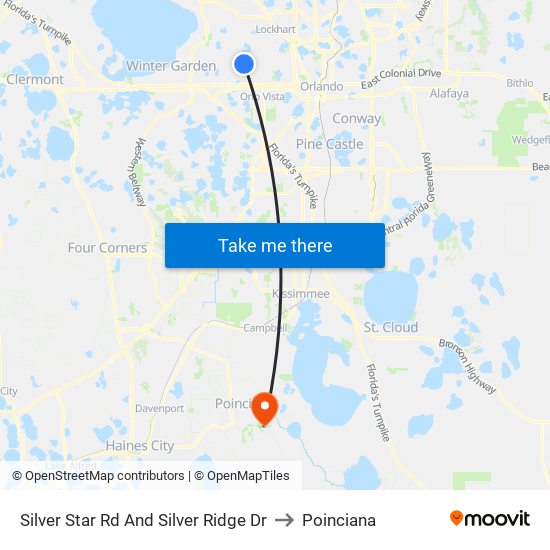 Silver Star Rd And Silver Ridge Dr to Poinciana map