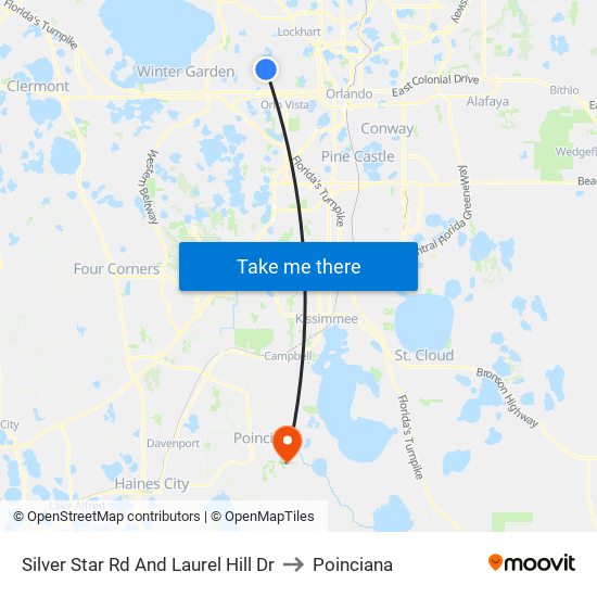 Silver Star Rd And Laurel Hill Dr to Poinciana map