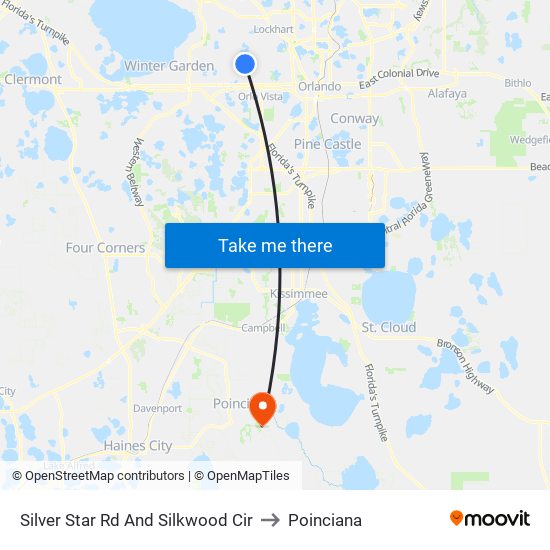 Silver Star Rd And Silkwood Cir to Poinciana map