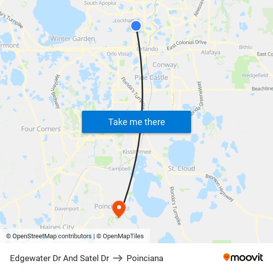 Edgewater Dr And Satel Dr to Poinciana map