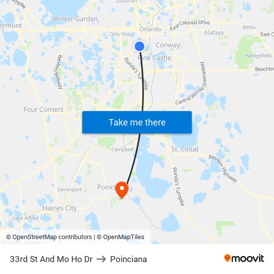 33rd St And Mo Ho Dr to Poinciana map