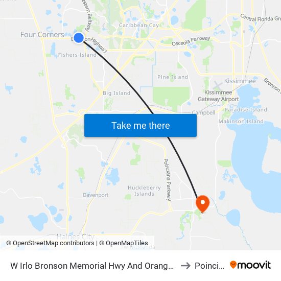 W Irlo Bronson Memorial Hwy And Orange Lake Blvd to Poinciana map