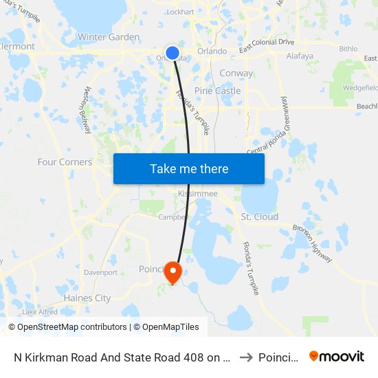 N Kirkman Road And State Road 408 on Ramp E to Poinciana map