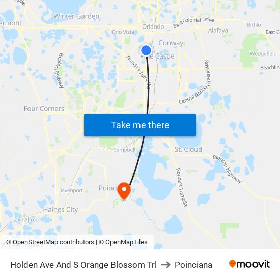 Holden Ave And S Orange Blossom Trl to Poinciana map