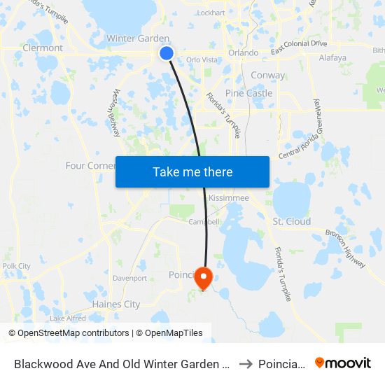 Blackwood Ave And Old Winter Garden Rd to Poinciana map