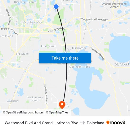 Westwood Blvd And Grand Horizons Blvd to Poinciana map