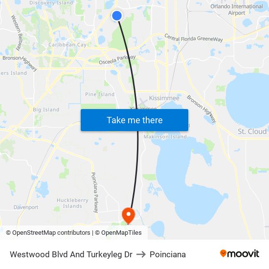 Westwood Blvd And Turkeyleg Dr to Poinciana map